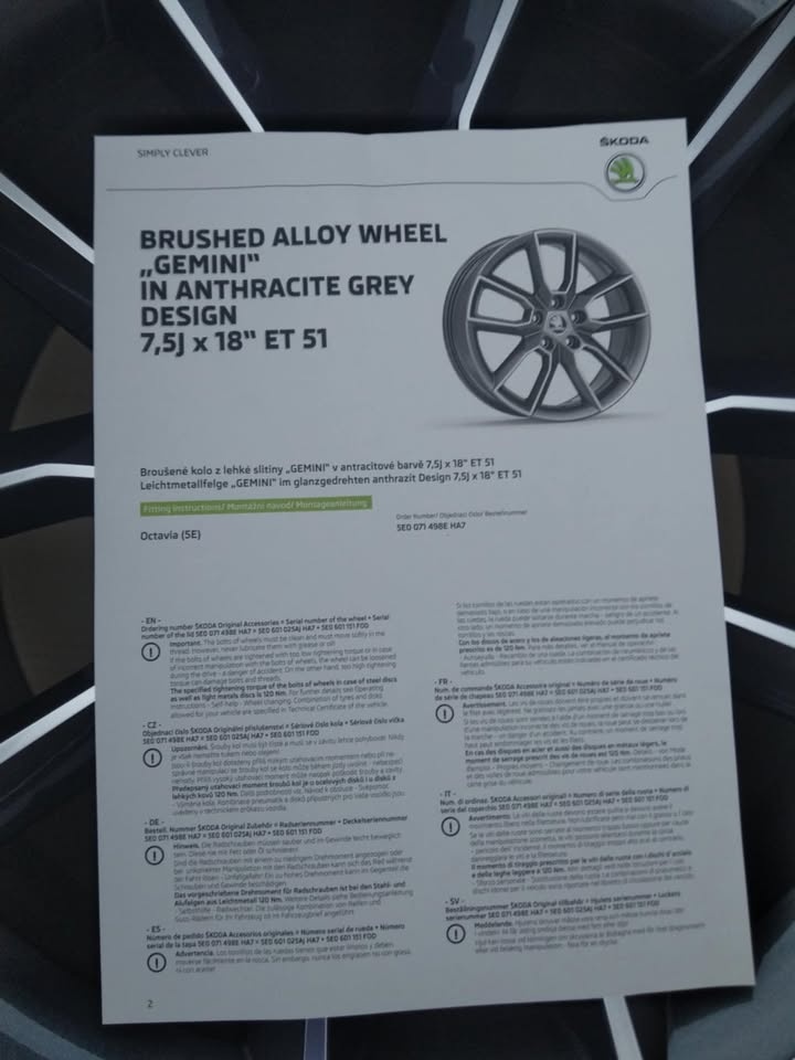 18" alu ŠKODA OCTAVIA RS GEMINI + zimné pneu. - 4