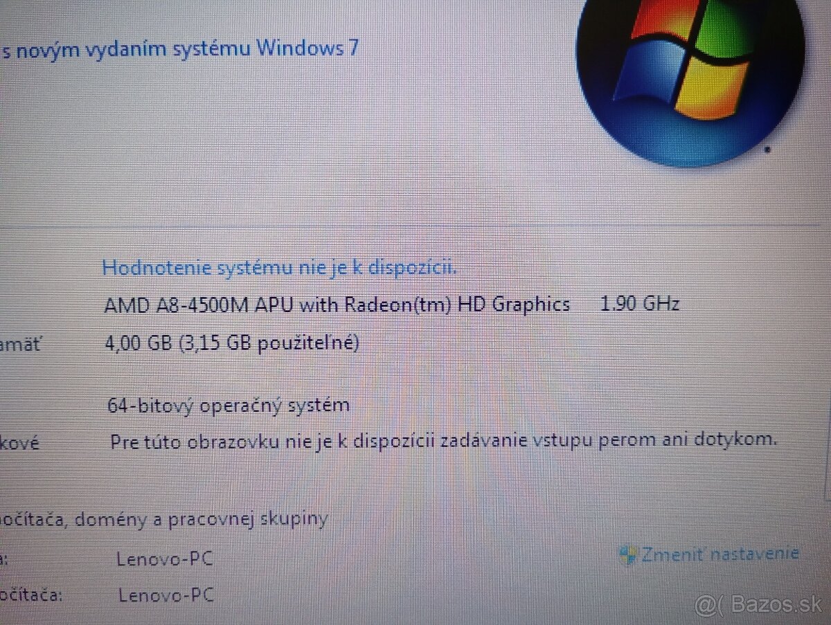 predám notebook LENOVO THINKPAD E545 , Windows 7 - 4