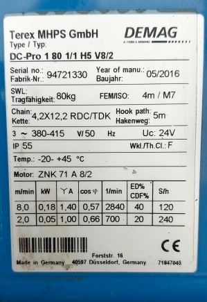 elektrický kladkostroj Demag 80 kg - top stav - 4