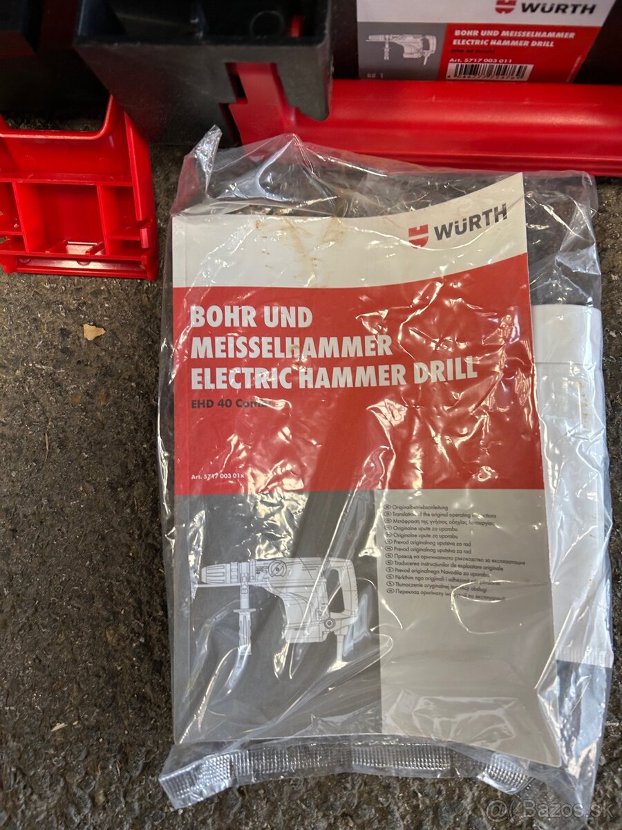 WURTH ELEKTRICKÁ VŔTAČKA S PRÍKLEPOM EHD 40 COMBI SDS MAX - 4