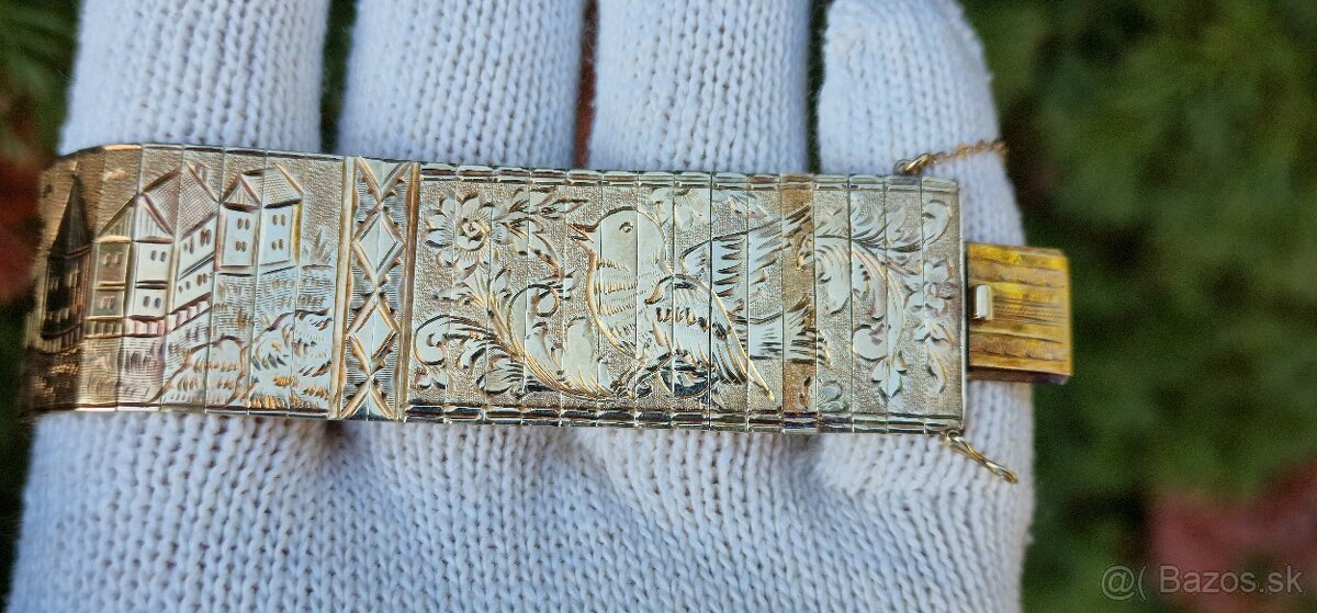 Starožitný zlatý náramok 14kt - 4
