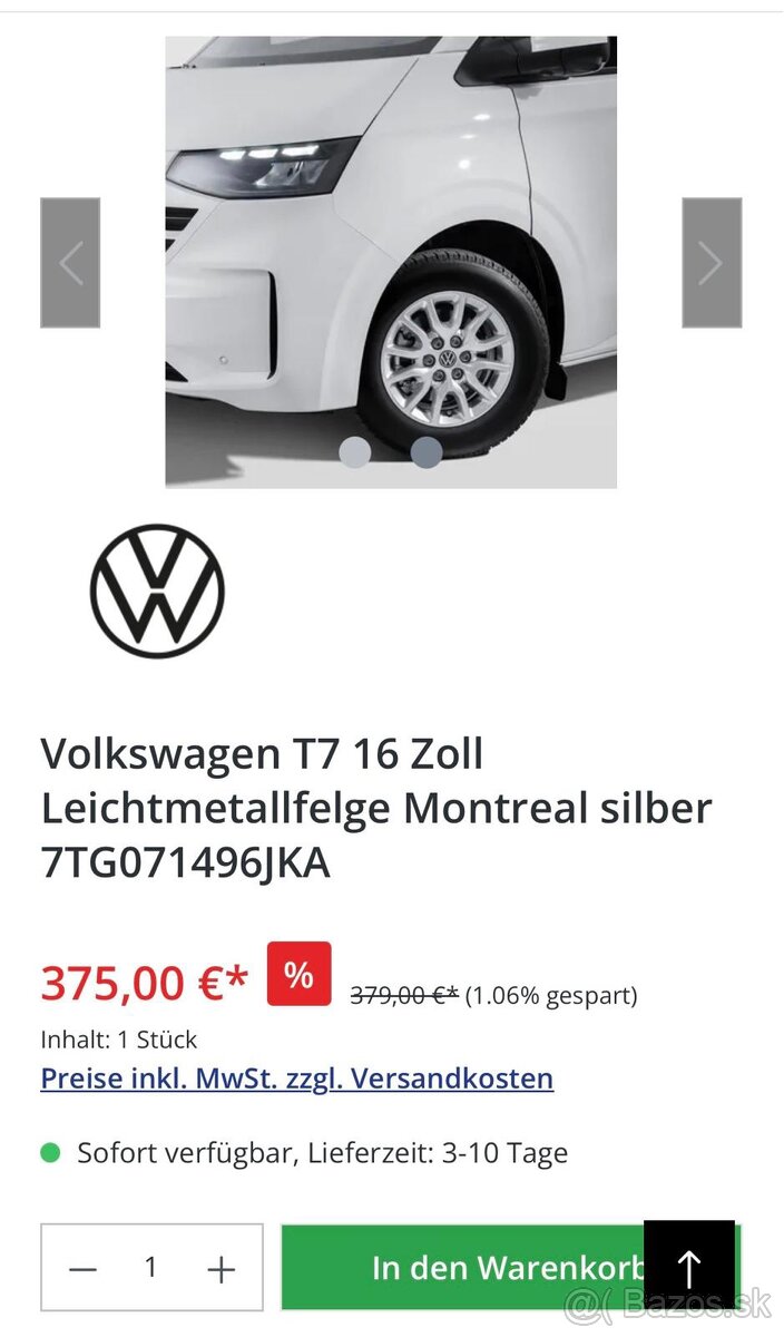 Elektróny vw transportér T7 , r16 , 6x 120 - 4