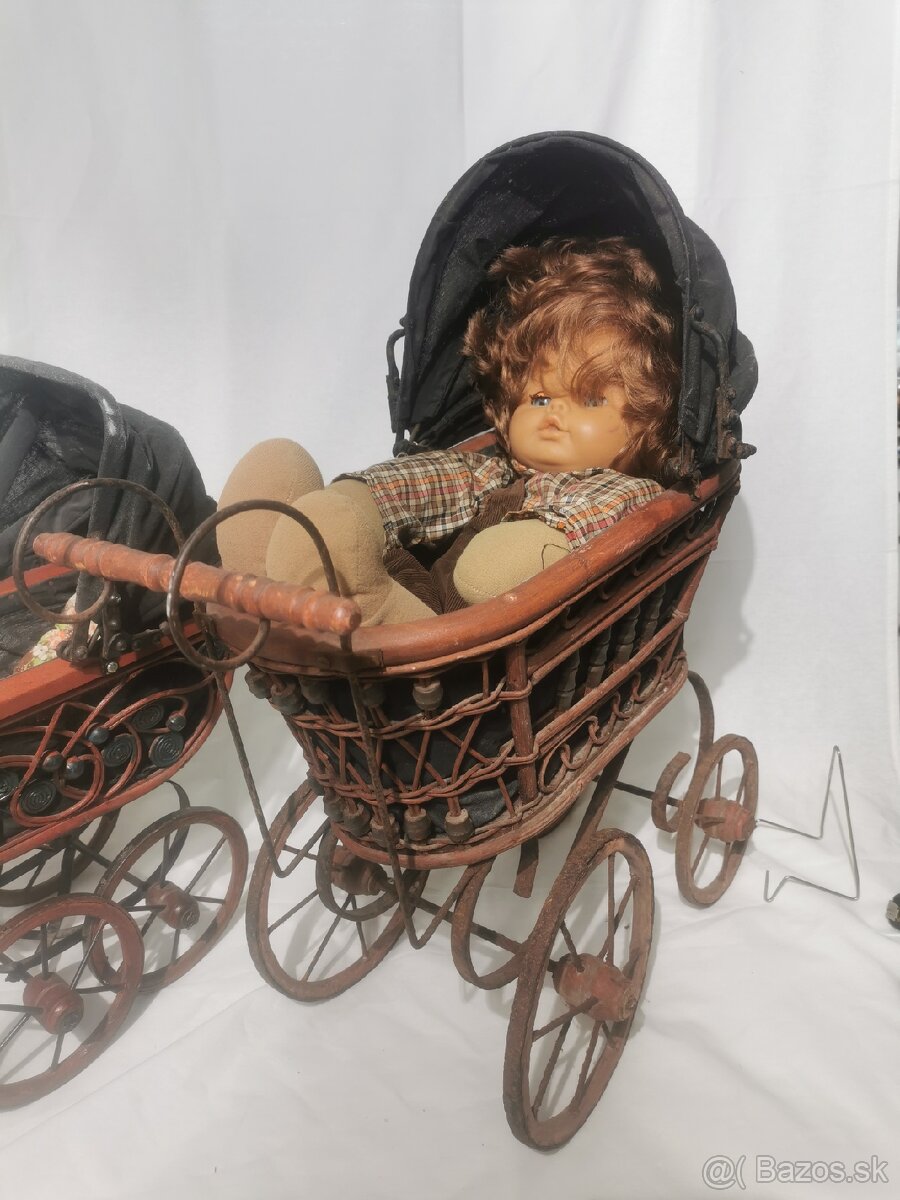 Starožitný kočík, kočík pre bábiky - 4