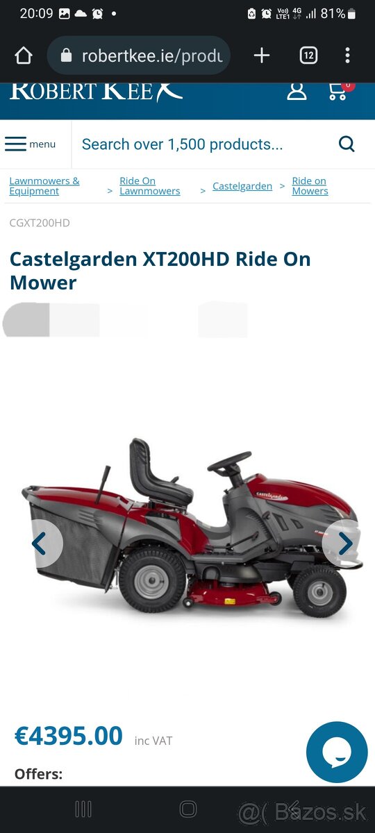 Predám /vymením traktorovú kosačku Castelgarden XT 200 HD - 4