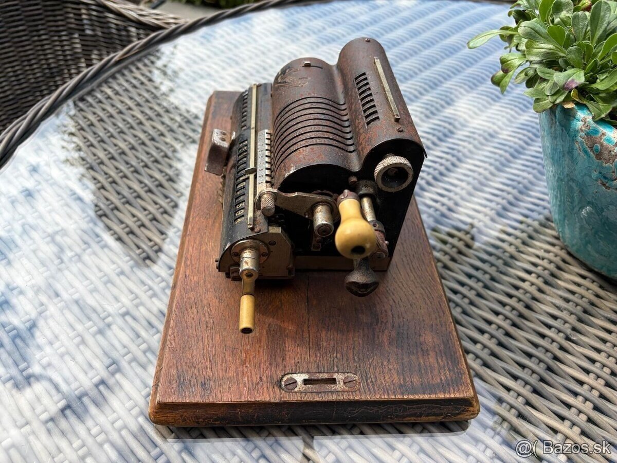Starožitný mechanický počítací stroj SIMPLEX – PATENT - 4