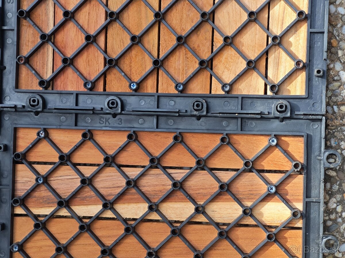 Teakové terasové zahradní dlaždice 30x30x2,5 cm olejované - 4