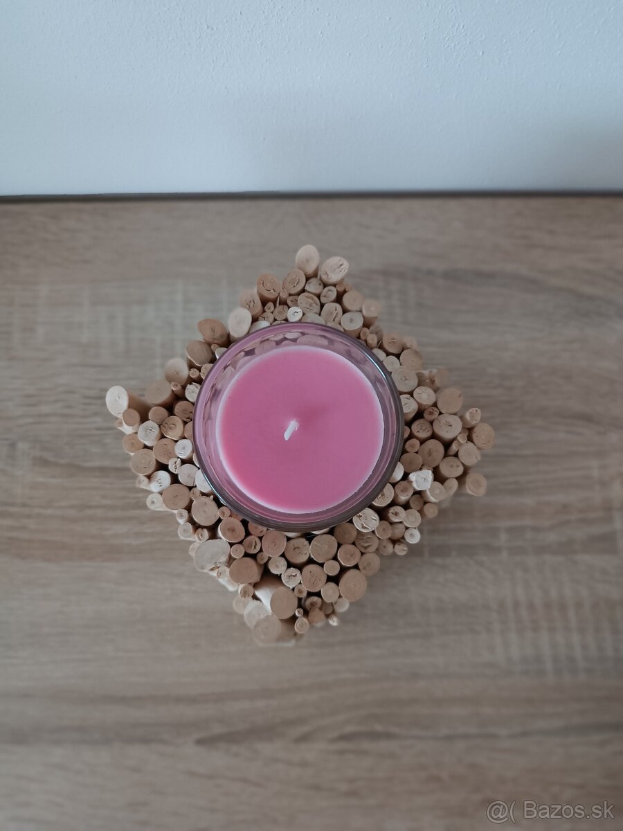 Drevená dekorácia na sviečku - 4