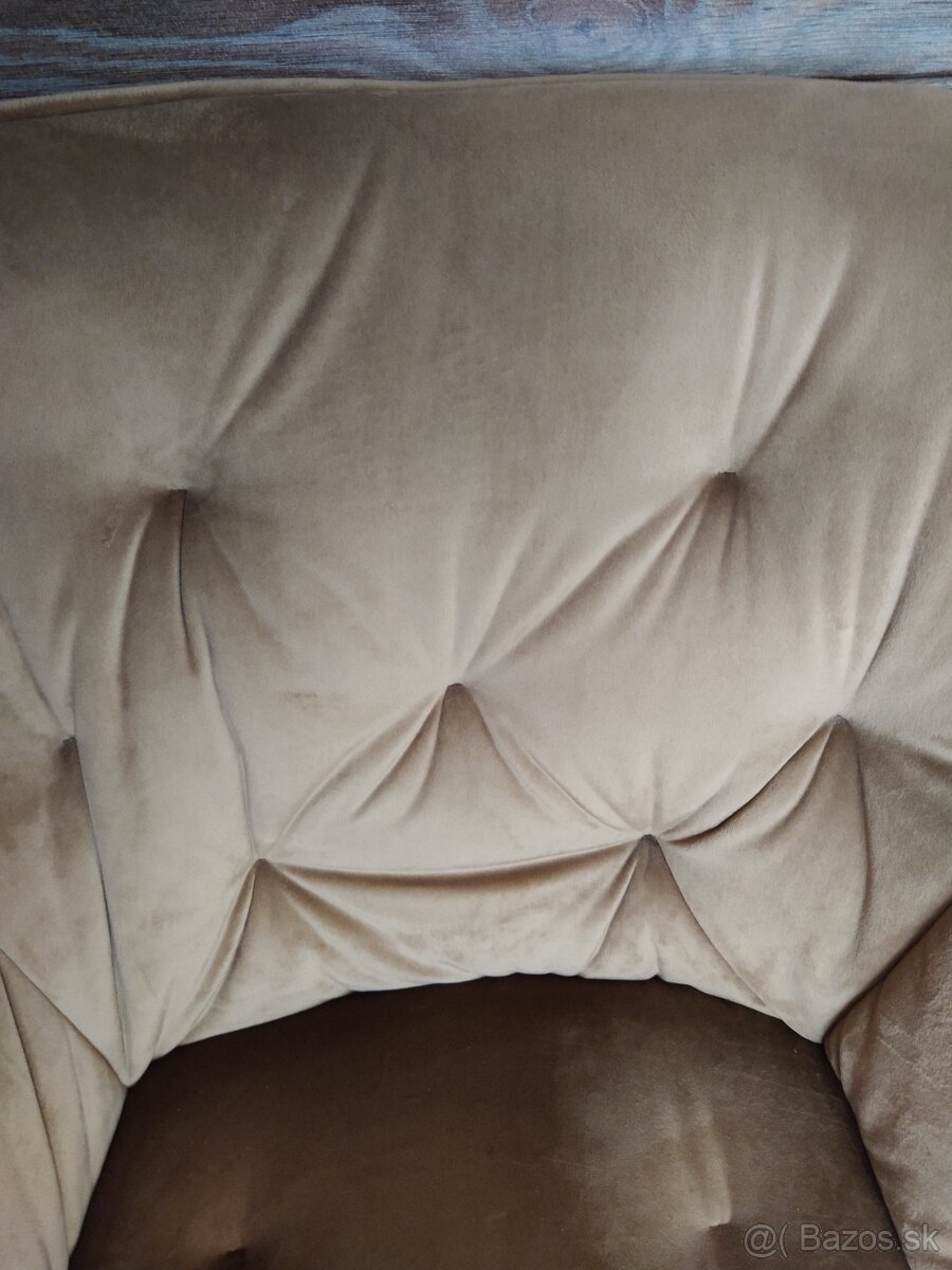 Dizajnové kreslo, svetlohnedá látka (iba osobný odber) - 4