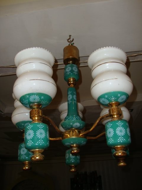 Funkčný 5-ramenný starožitný porcelánový luster - 4