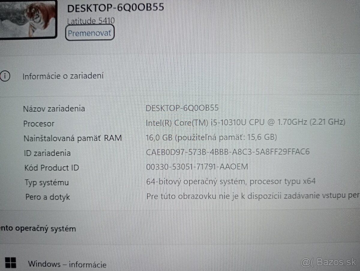 predám Dell Latitude 5410 , ssd ,16gb ram . Intel core i5 - 4