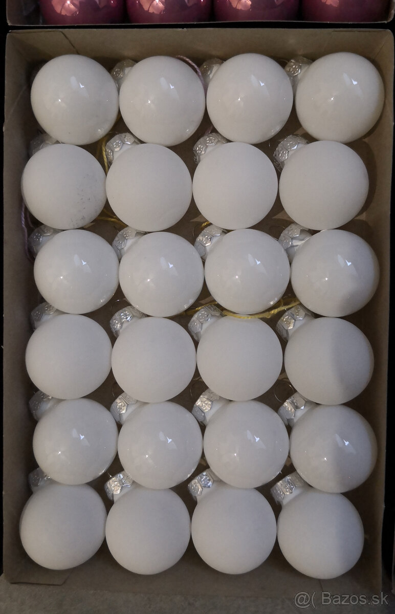 Vianočné ozdoby sklenene perleťové gule - 4