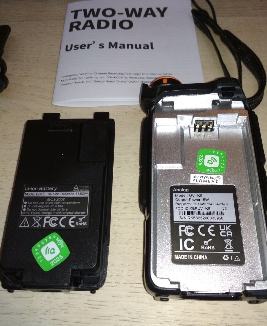 Rádiotelefón Quansheng UV-K5 + USB programovaci kabel - 4