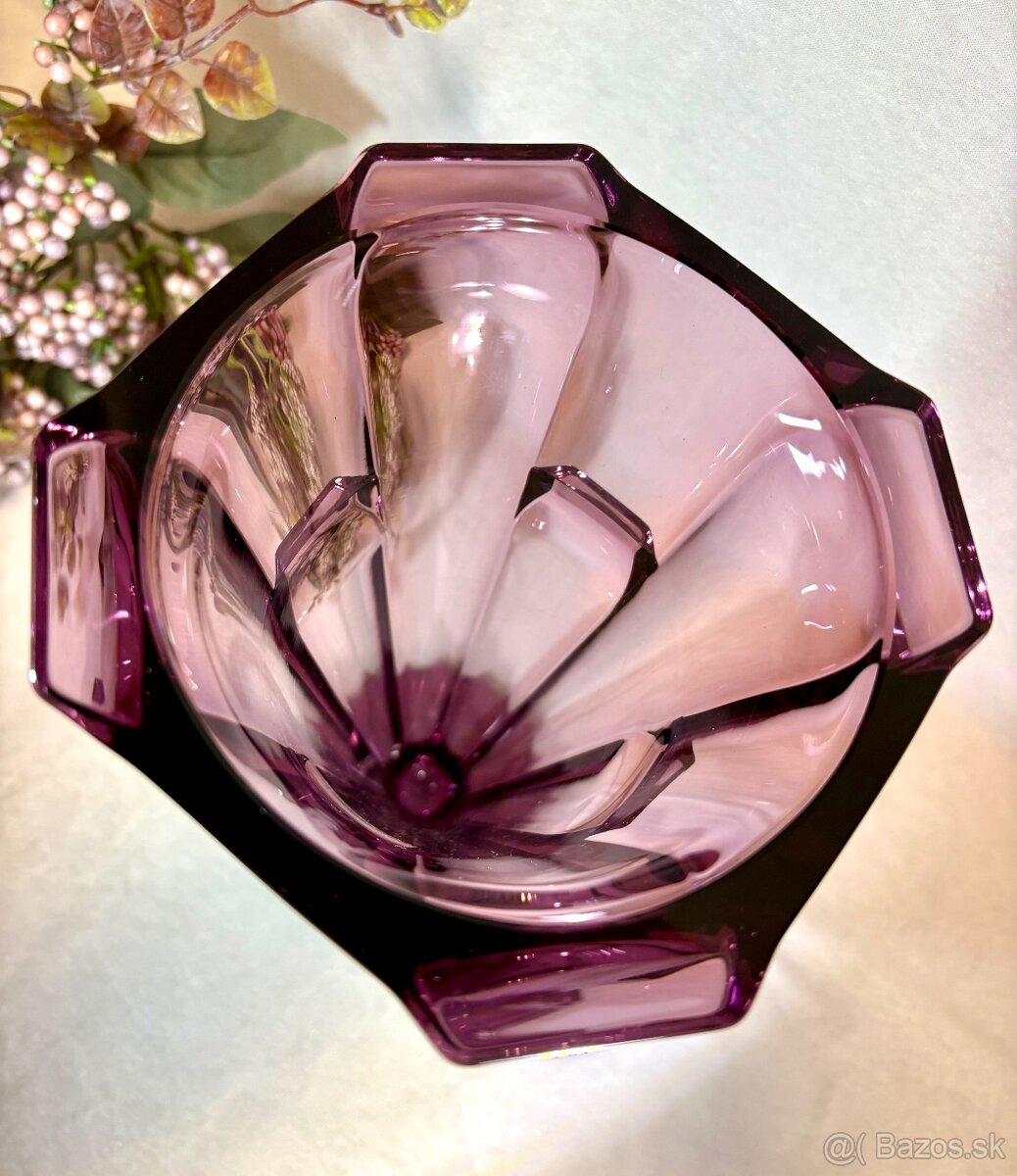 Fialová uranova vaza ART Deco top stav - 4
