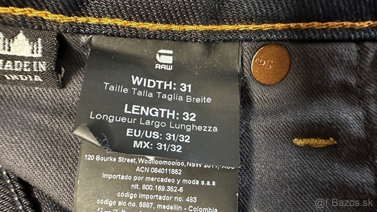 Nové pánske,kvalitné džínsy G STAR RAW 3301 - 31/32 - 4
