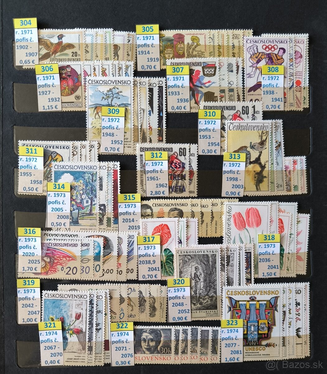 Poštové známky Československo - série čisté / 2 - 4