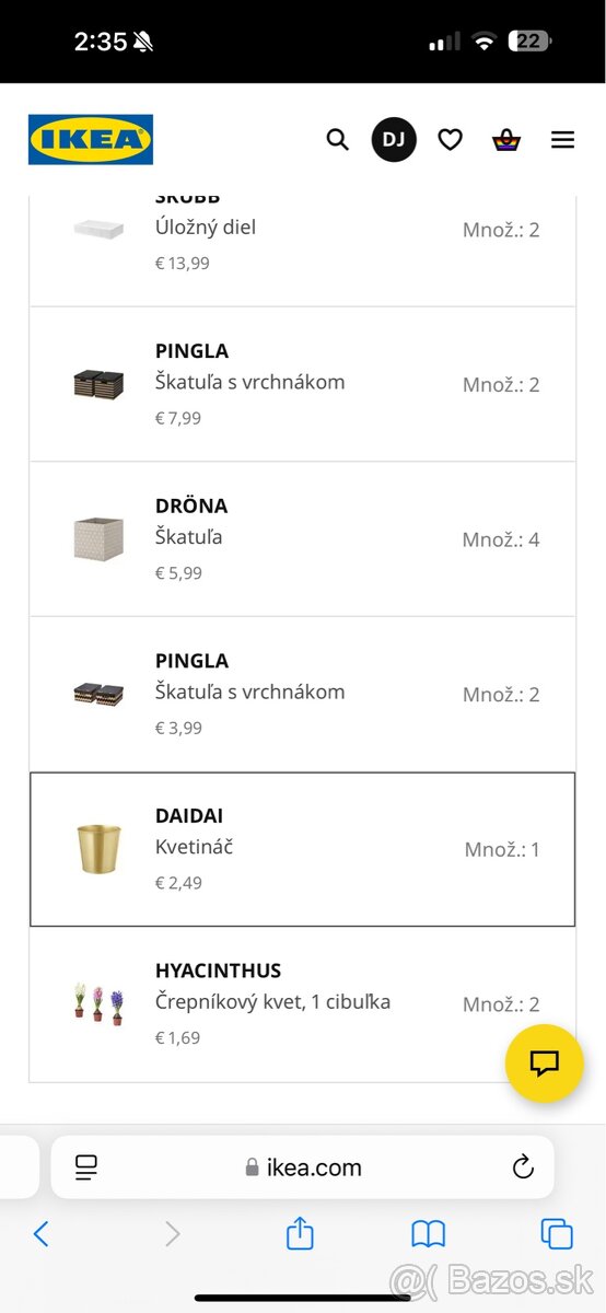 Zlatý kvetináč IKEA DAIDAI, výška 12cm - 4