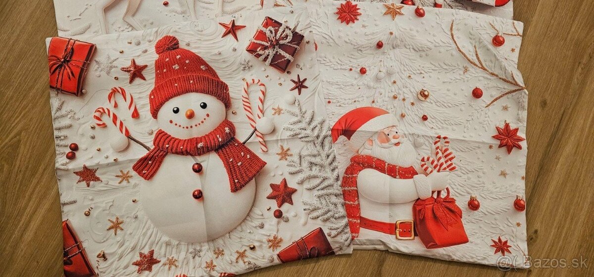 Červené vianočné obliečky 45x45cm / Nové - 4