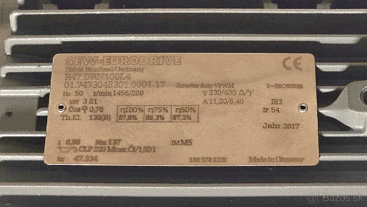 Elektromotor 3kw s prevodovkou - 4