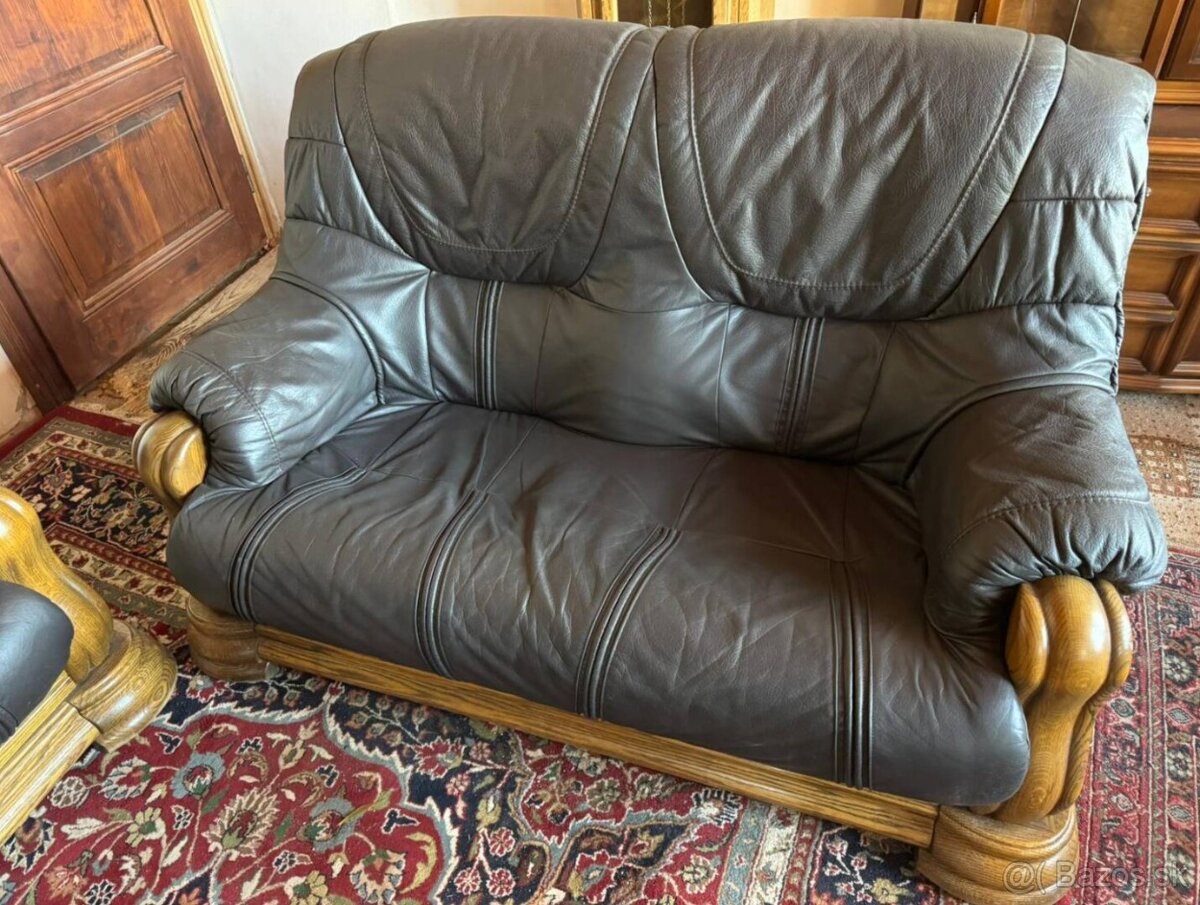 Rustikální kožená sedací souprava,6089 - 4