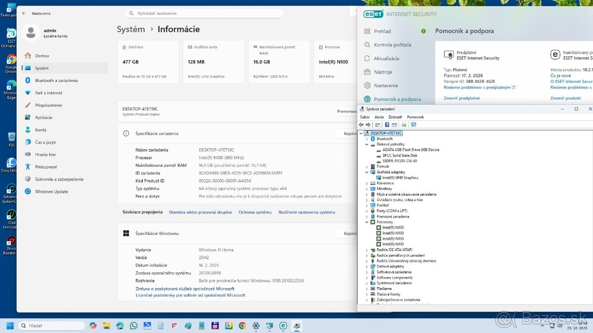 Predám mini PC Netmaks N100 / W11 Pro čierny - 4