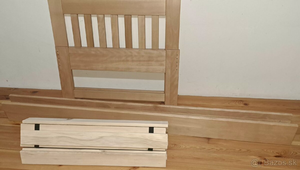 Predám masívnu bukovú posteľ 200x90 - 4