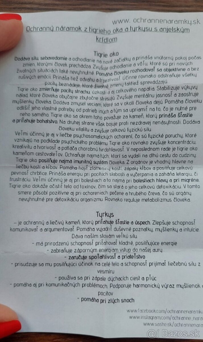 Náramok z tygrieho oka a tyrkysu s anjelským krídlom - 4