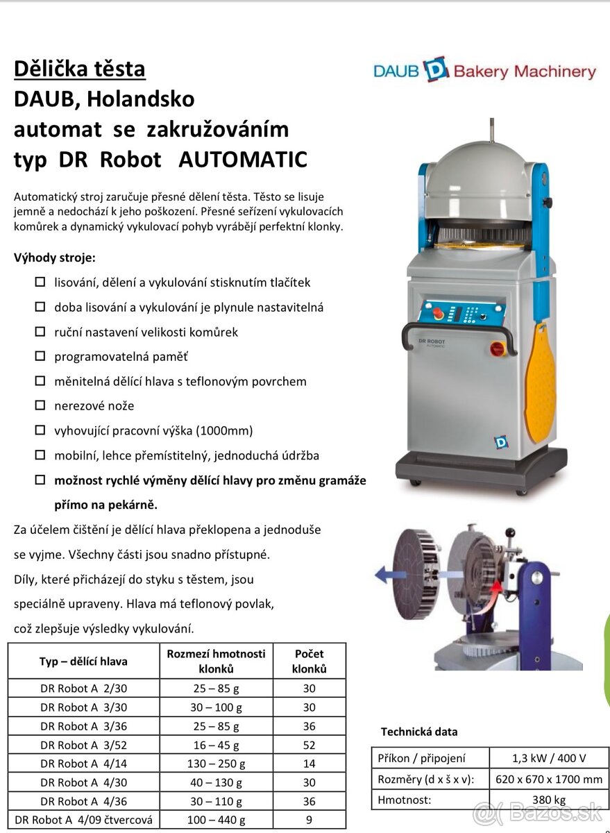 Dělička těsta Daub DR automat - 4