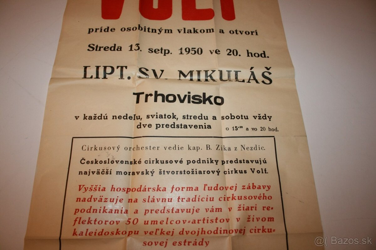 Reklamný plágát CIRKUS VOLF - 4