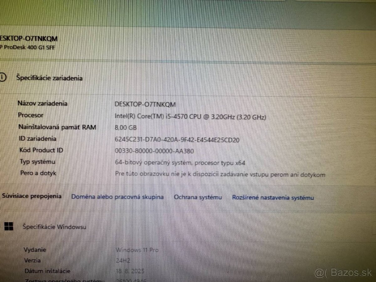 Počítač HP ProDesk 400 G1 SFF i5 / 8GB RAM / SSD+HDD - 4