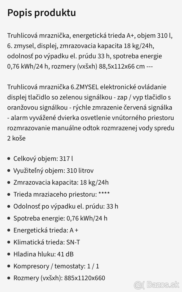 Truhlicová mraznička box Whirlpool 317 litrov - 4