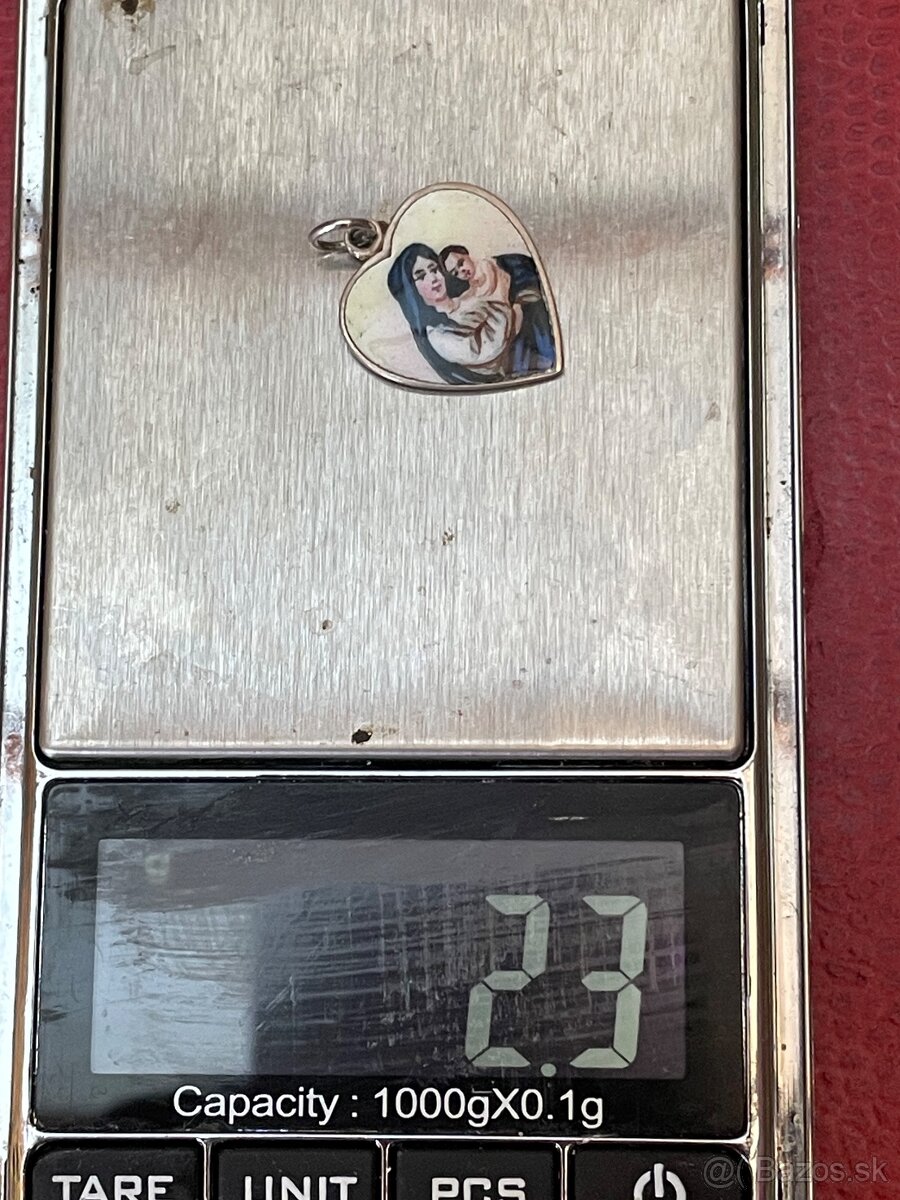 starožitny medailon -madona s dieťaťom - 4