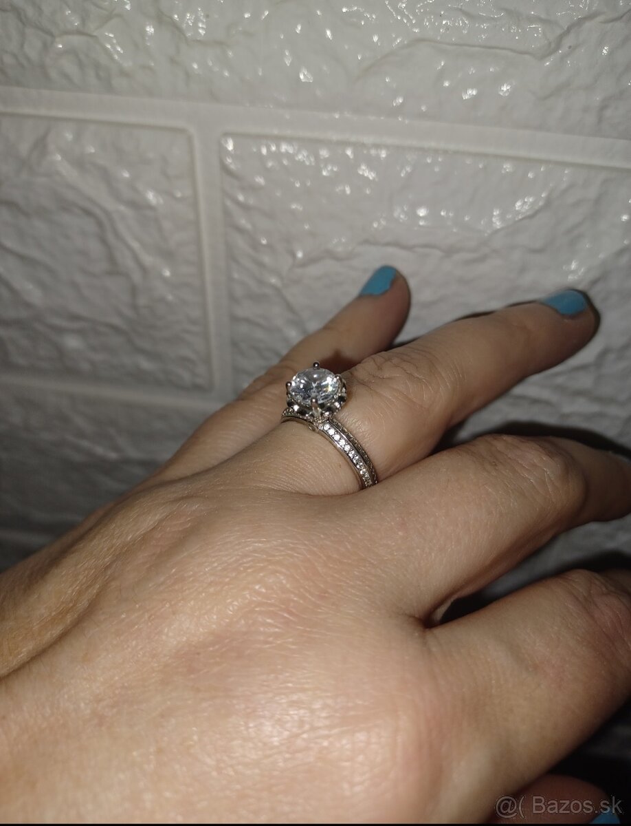 Strieborný prsteň so zirkónom v.55-NOVÝ - 4
