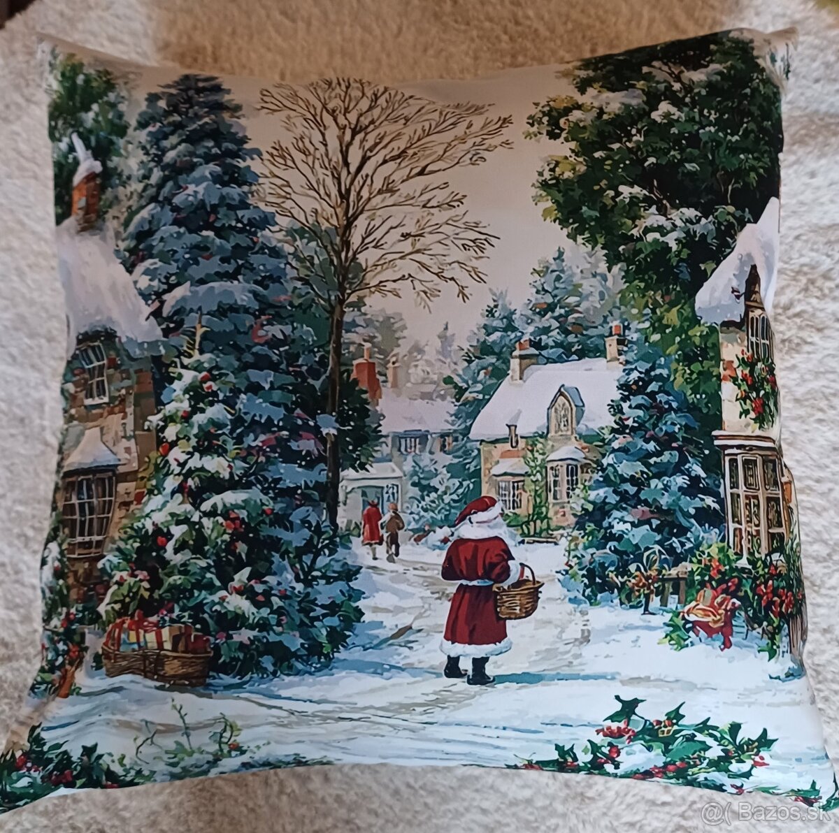 NOVÝ veľký dekoračný vankúš s vianočným motívom - 4