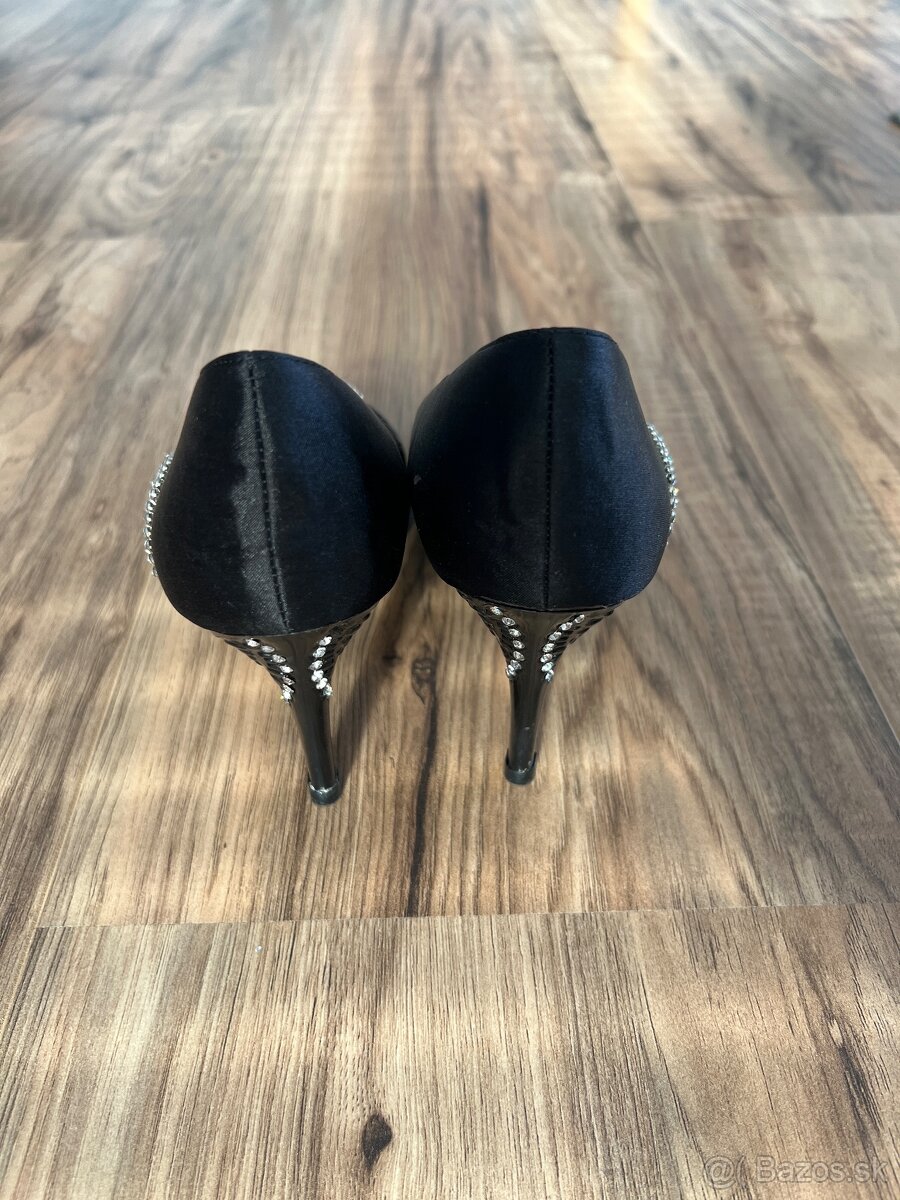 Čierne štrasové lodičky, 37 - 4
