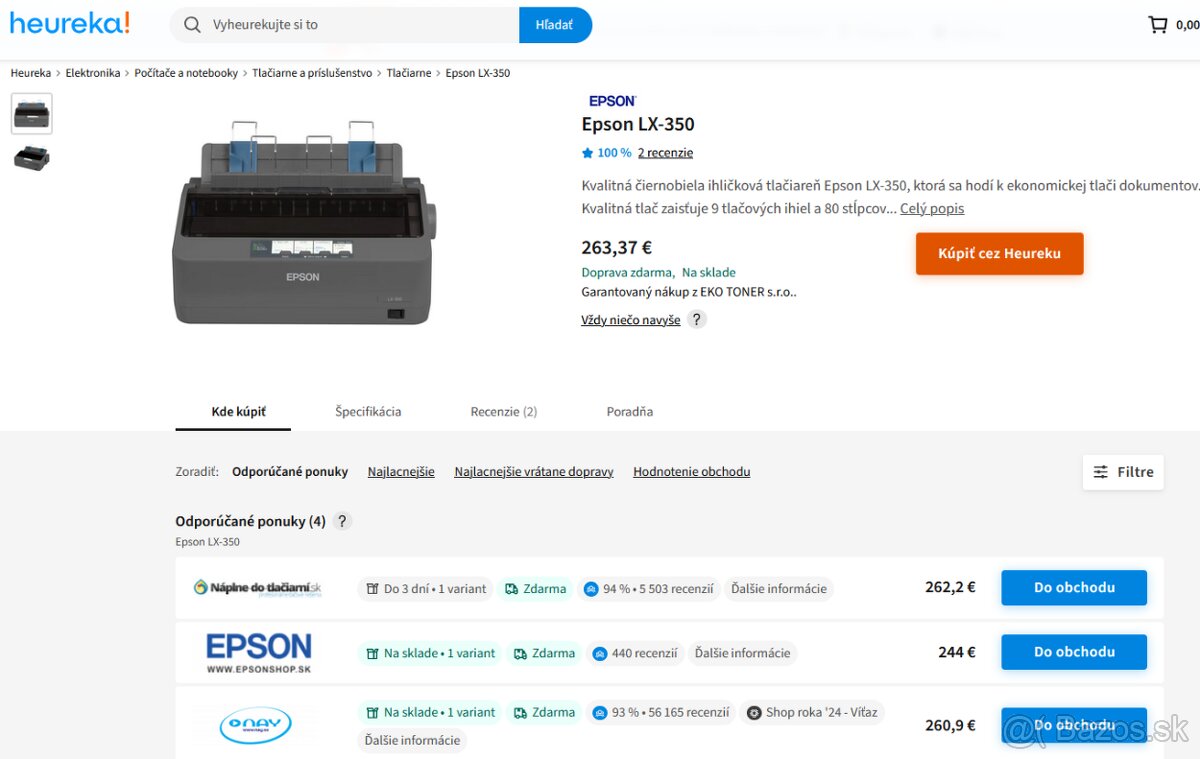 Predám Tlačiareň LX-350 - 4