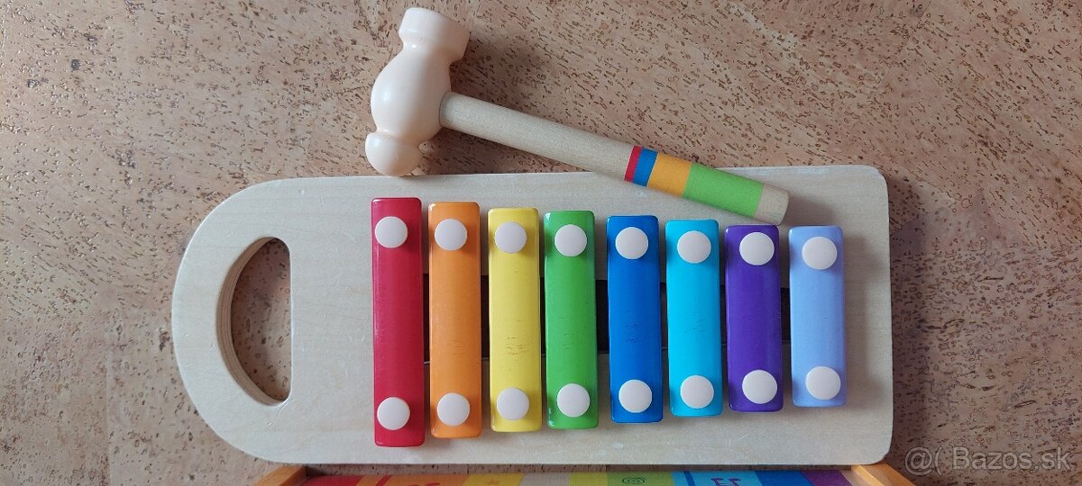 Drevená zatĺkačka s xylofónom - 4