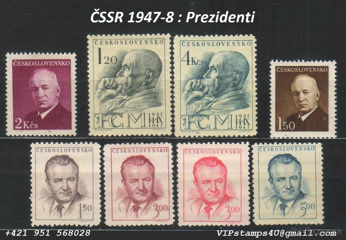 Poštové známky, filatelia: ČSR+ČSSR, slávne série C - 4