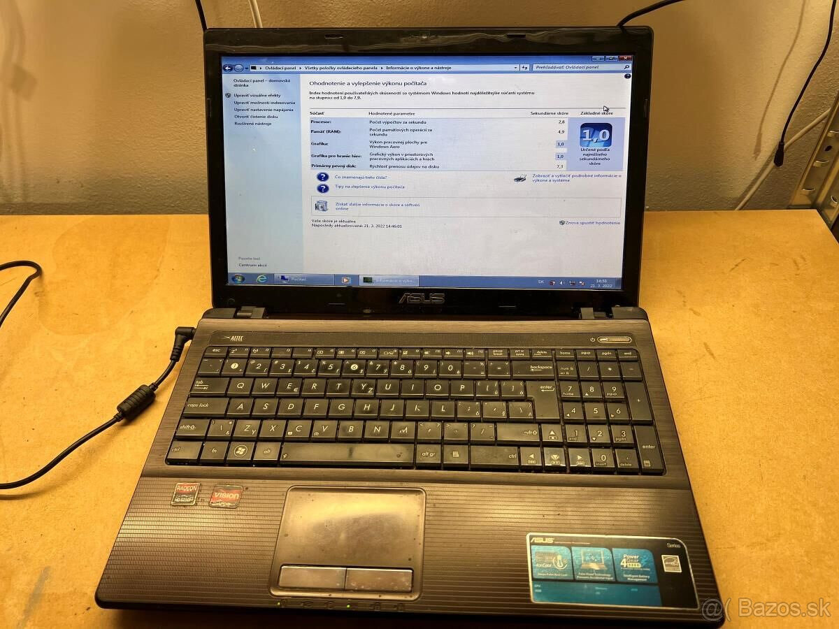 Predám funkčnú použitú matičnú dosku do notebooku Asus K53U - 4