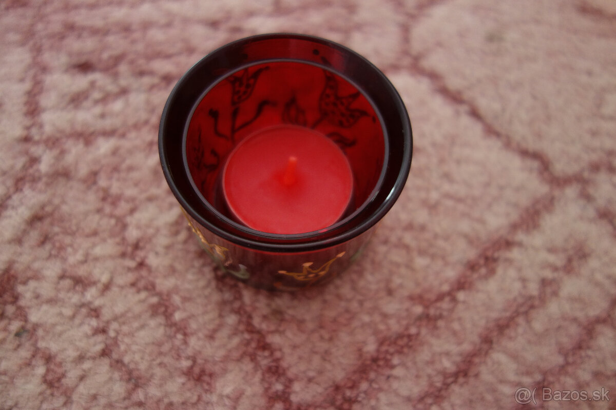Svietnik na čajovú sviečku červený - 4