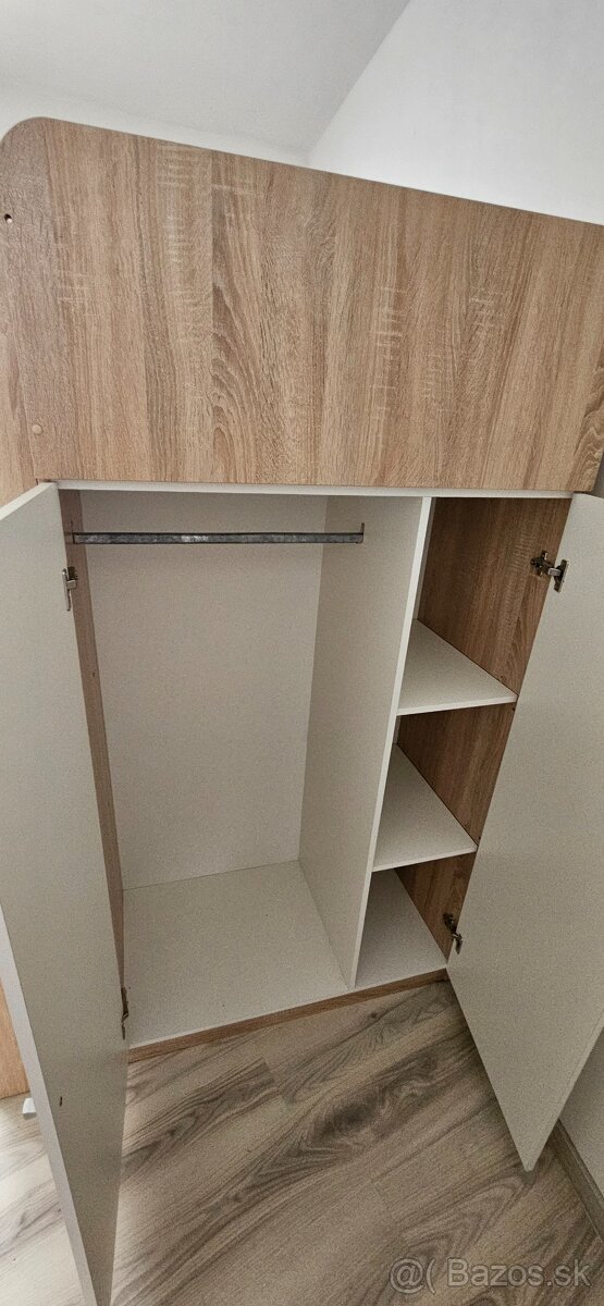 Detská poschodová posteľ so stolíkom dub sonoma/biela - 4