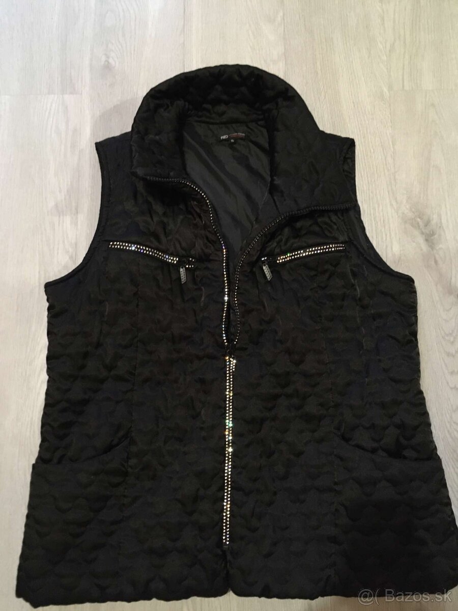 nana belle black ctystals damska luxusna vesta-bunda - 4