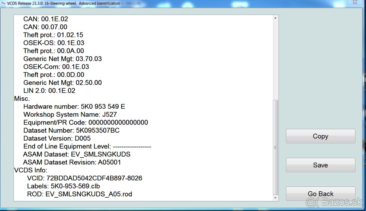 Predám Highline podvolantovú jednotku 5K0953549E (MF Volant) - 4