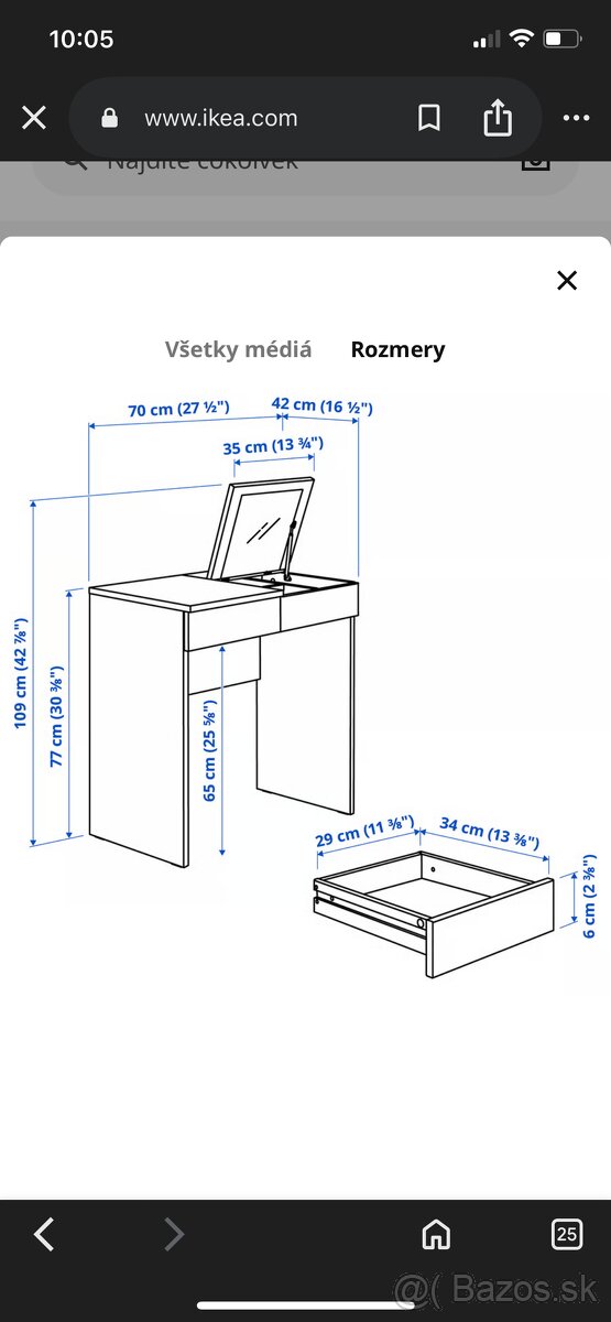 Kozmetický stolík BRIMNES - Ikea - 4