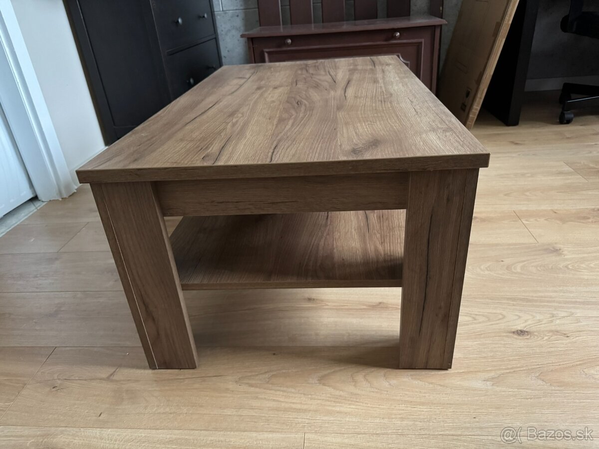 Konferenčný stôl 100x60 cm - pevný, imitácia dreva - 4