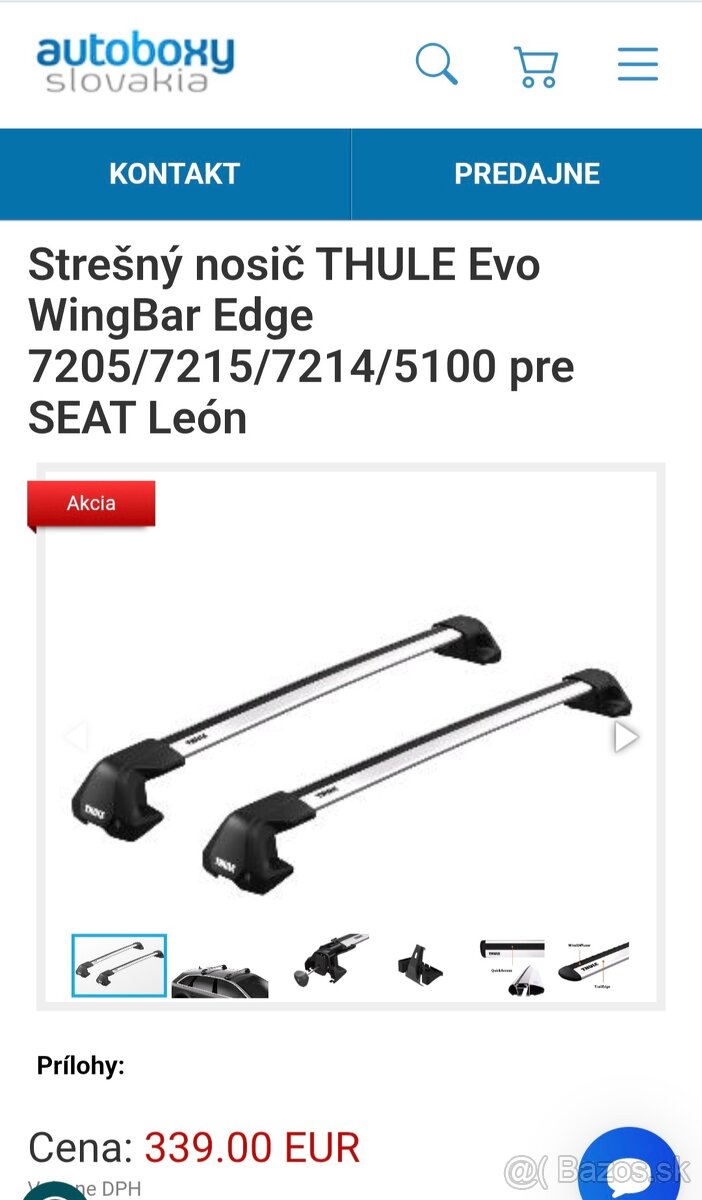 Strešný nosič Thule Wing Bar Edge, Seat Leon - 4