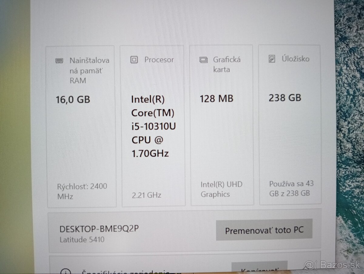 predám Dell Latitude 5410 ,Intel core i5 , 16gb ram , WIN 10 - 4