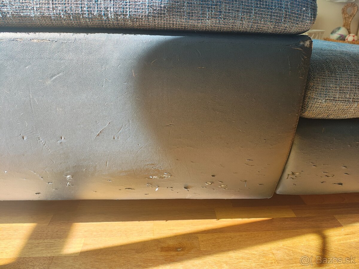 Rohová sedacia súprava - modrá farba - 4