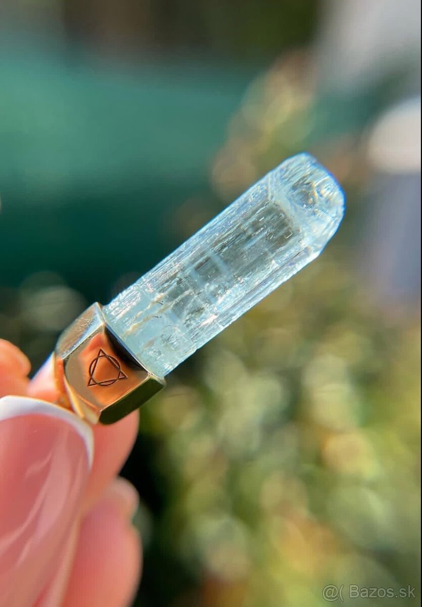 Akvamarín Etched v 14k zlate - 4