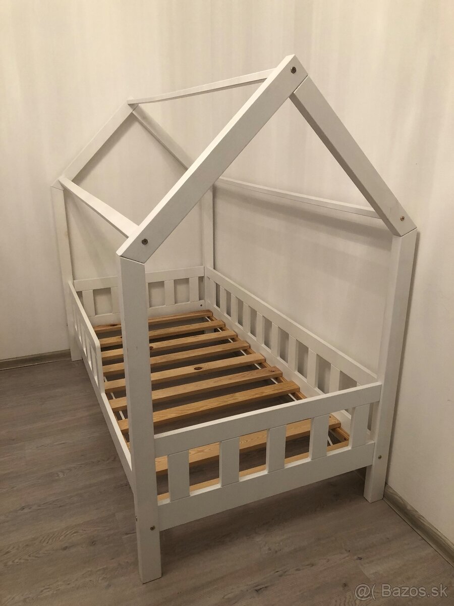 Detská postielka-domček s roštom+matrac kokosove vlákno - 4