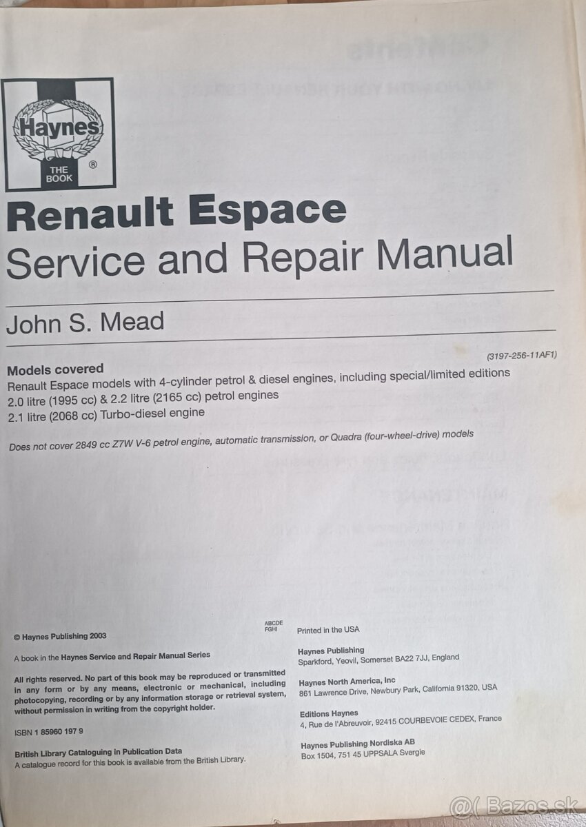 RENAULT ESPACE II 1985-1996 manual - 4